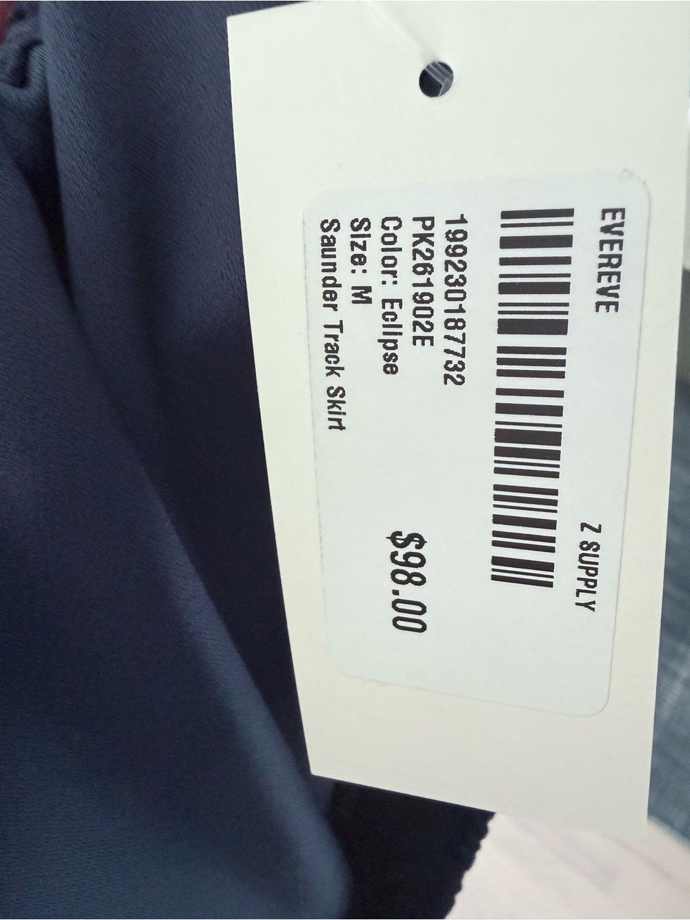 NWT Evereve Z Supply Saunder Midi Track Skirt Blue Eclipse Size Medium - Picture 11 of 11